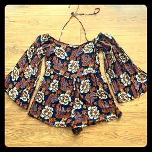 Gorgeous Bell Sleeved Off Shoulder Romper/Dress